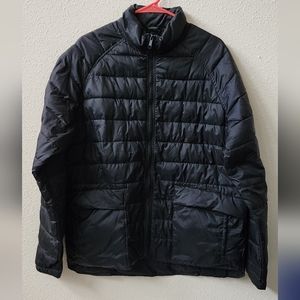 Woolrich puffer jacket mens large black wool insulated casual